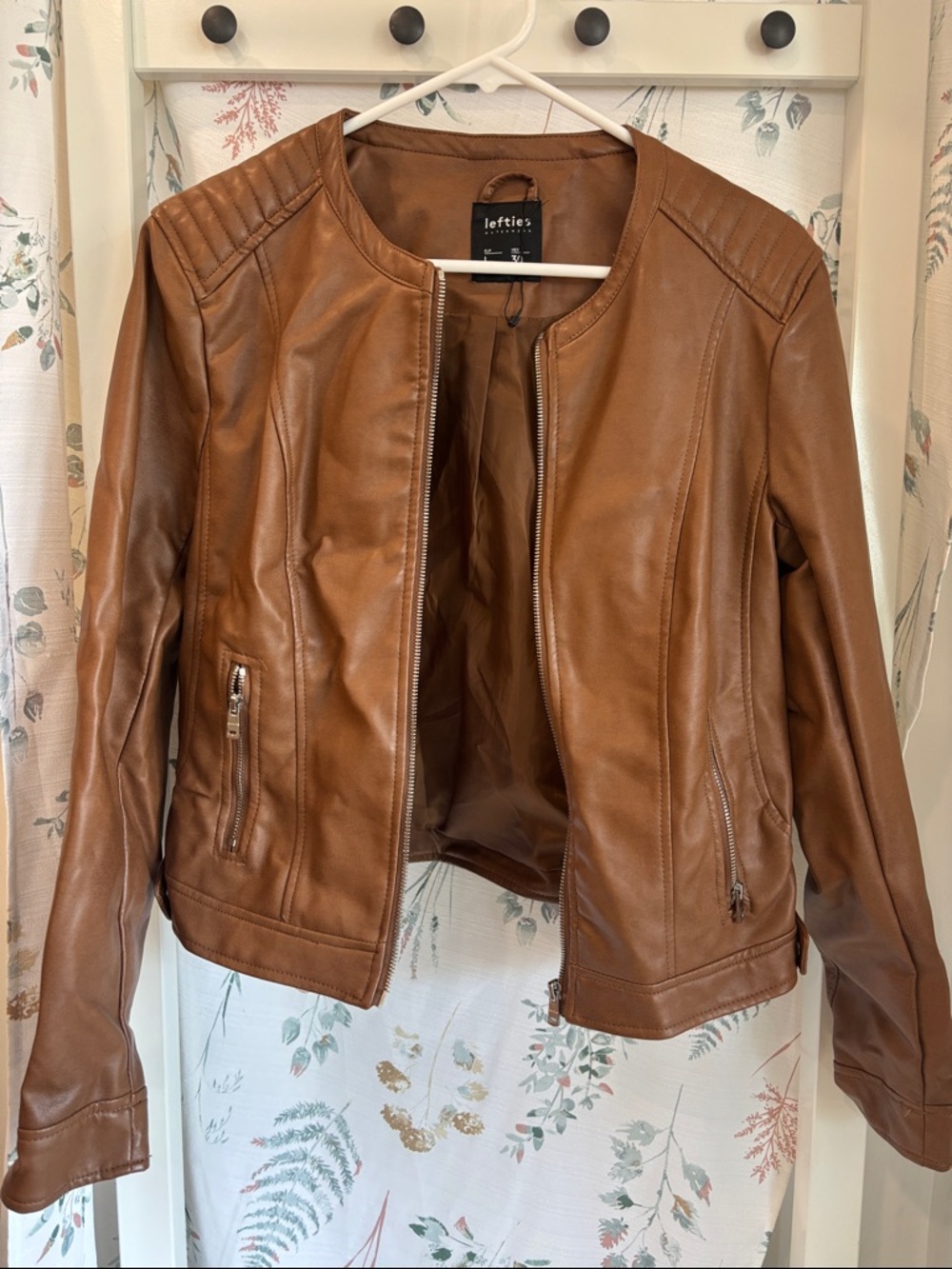 Lefties Women's Cognac Faux Leather Jacket